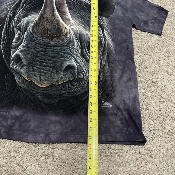 The Mountain Shirt Men XL Grey Black TieDye Rhino 3D Big Face Zoo Dimitar Neshev - Picture 6 of 7